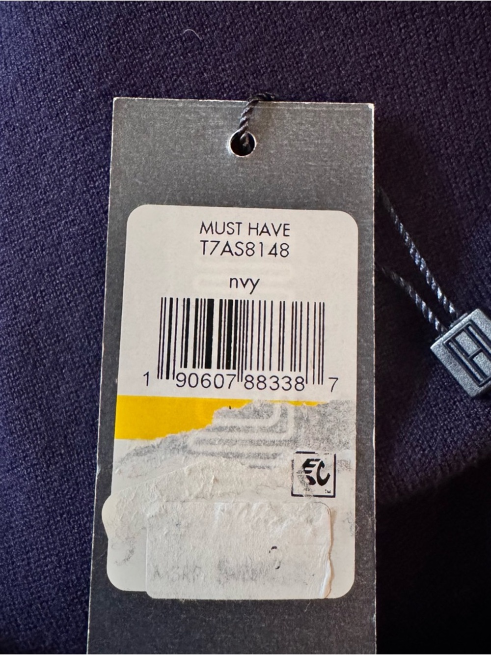 Tommy Hilfiger SZ.M Dark Navy Sleeveless Light Weight Knit Top White Hemline NWT - Picture 4 of 9